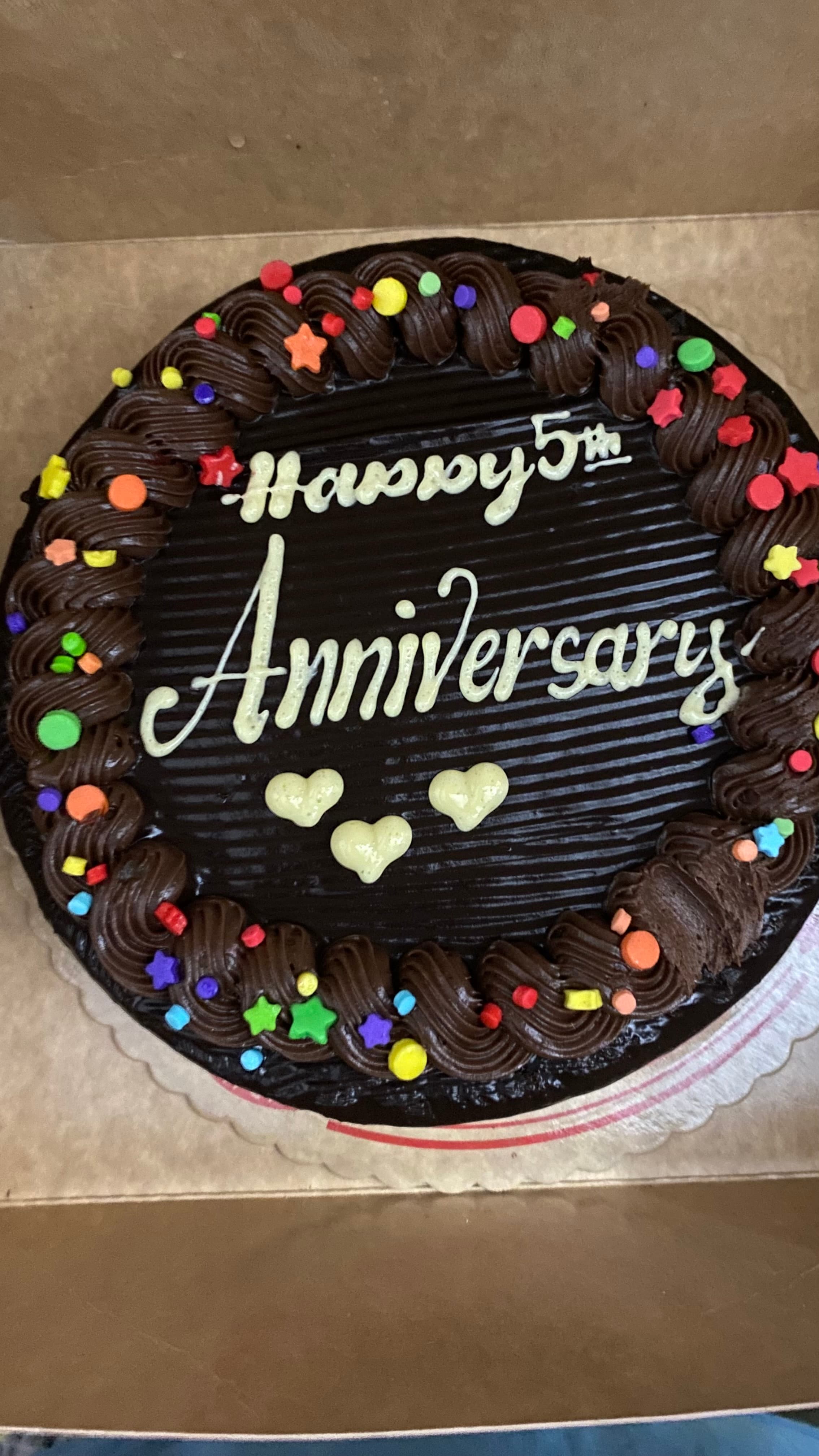 Chocolate Anniversary Cake (8-inch) — Chocolate Ganache with Colorful Sprinkles