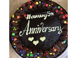 Classic Chocolate Anniversary Cake (Round) — Custom Message, Serves 8–10